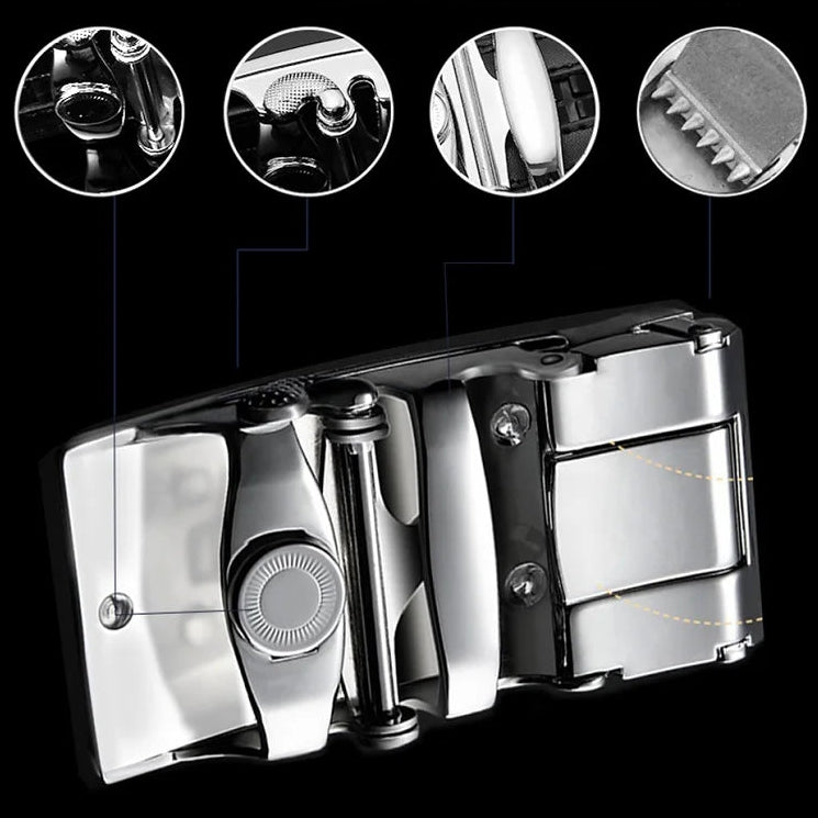 Men’s Genuine Leather Belt – Automatic Buckle, High-Quality Leather Strap for Casual and Jeans Wear