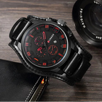 Men’s Luxury Quartz Watch with Leather Strap, Date Display – Sport, Military & Businessa Style
