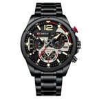 Luxuriöse Herren-Chronographenuhr – Wasserdichte Quarz-Armbanduhr aus Edelstahl für Freizeit und Business 