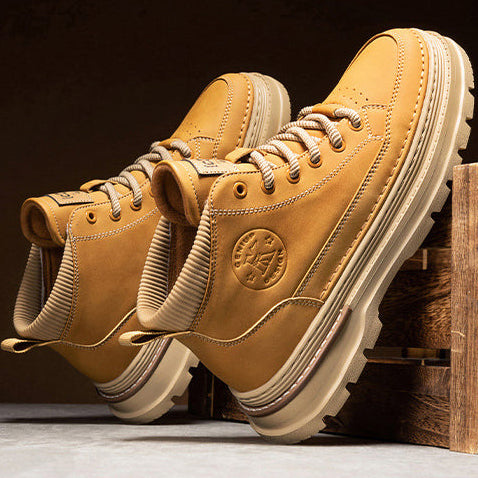 Men’s Classic High-Top Boots – Casual and Work Boots, Non-Slip, Comfortable, Retro Style Winter Boots