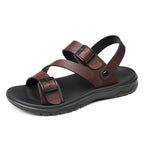 Summer Sandals for Men Outdoor Casual Sport Slippers PU Leather Non-slip Breathable Roman Shoes
