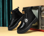 Men’s Leather High-Top Boots – Fashion Motorcycle Ankle Boots, Winter & Spring Casual Lace-Up Footwear