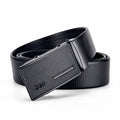 High-Quality Men’s Leather Belt with Metal Automatic Buckle – Work & Business Waistband, Black Cowskin PU Strap
