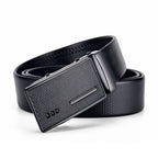 High-Quality Men’s Leather Belt with Metal Automatic Buckle – Work & Business Waistband, Black Cowskin PU Strap