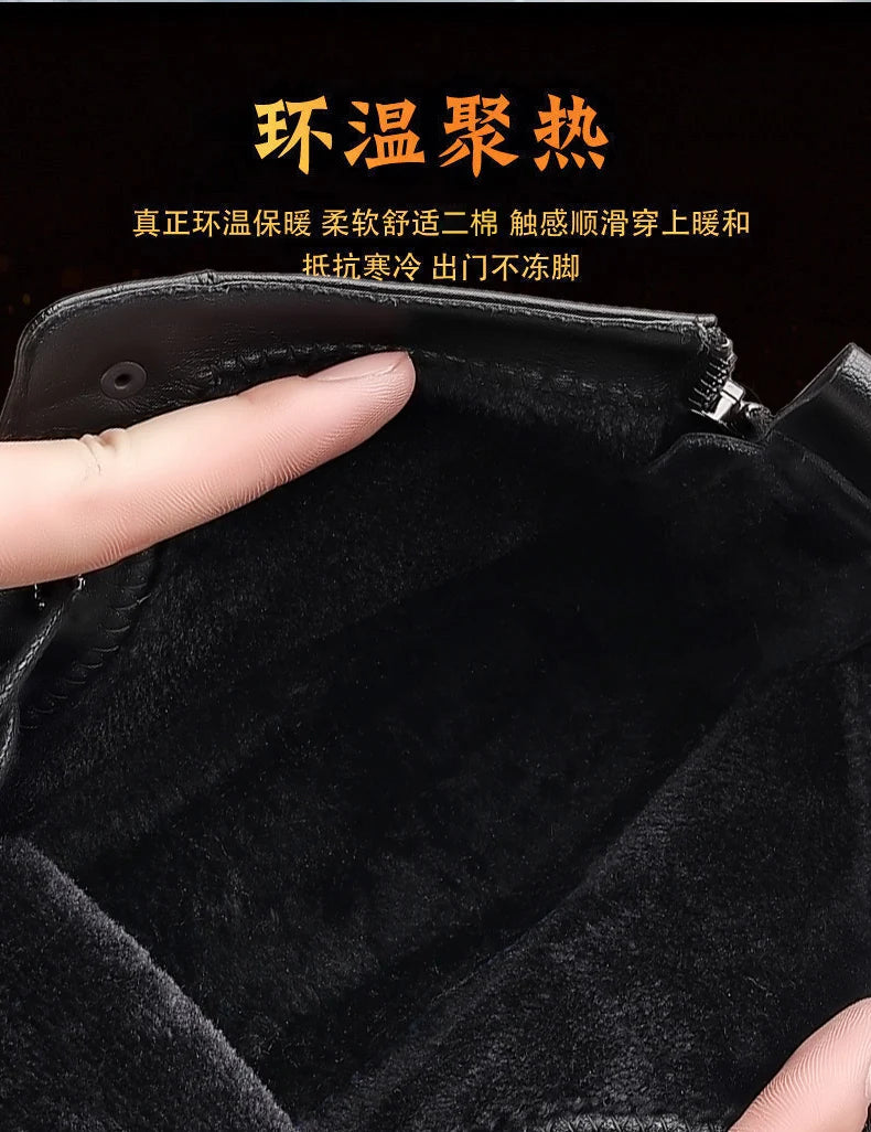 Men’s Mid-Top Leather Boots – Soft, Comfortable, Wear-Resistant, Casual and Work Shoes, Durable Sole