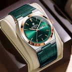 Men’s Luxury Quartz Watch – Fashion Leather Strap, Luminous Hands & Calendar, Waterproof