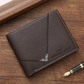 Men’s Leather Bifold Wallet – Short Design, Multiple Card & ID Holder, Casual Business Style