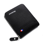Men’s Short Zipper Wallet – Korean Style Card Holder with Coin Pocket, RFID Protection  Título em Português