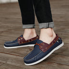 Men’s Trendy Apron Toe Loafers, Comfortable Slip-On Non-Slip Shoes for Walking, Travel, and Everyday Wear in Spring and Summer