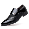 Men’s Classic Glossy Dress Shoes, Elegant Slip-On Pointed Toe Shoes for Office, Evening Events, and Parties