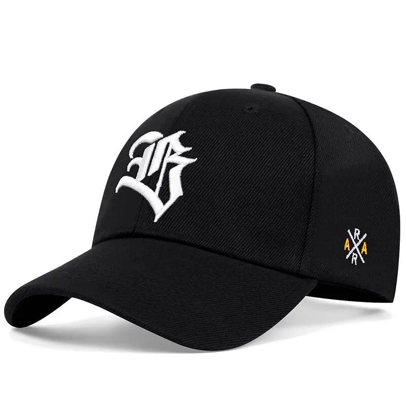Gothic Geometric Embroidered Baseball Cap – Adjustable Casual Sun Protection Hat for Spring and Autumn