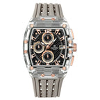 Men’s Sport Watch – High-Quality Quartz Chronograph with Silica Strap, 50M Waterproof, Date Display