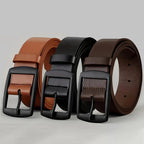 Men’s Luxury PU Leather Belt – High-Quality Metal Pin Buckle Designer Waist Belt for Jeans, Plus Size