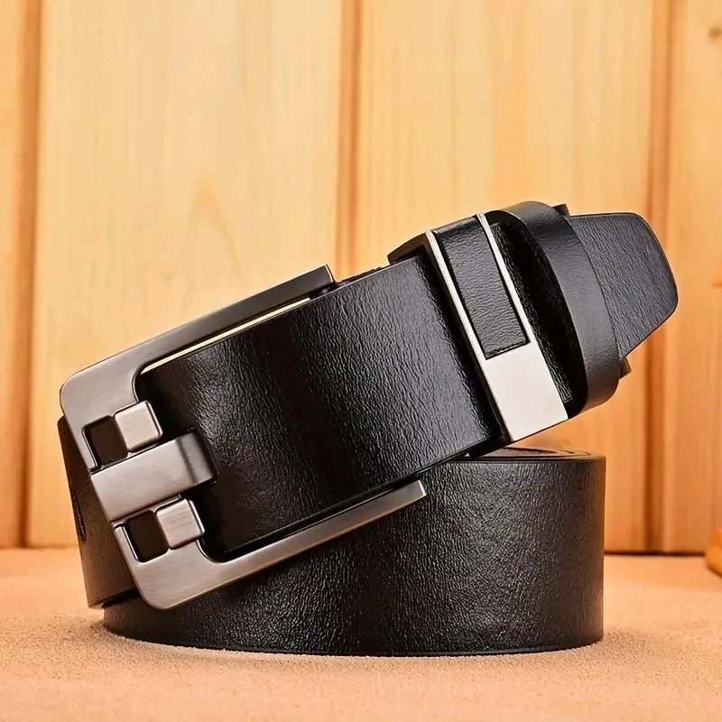 Men’s Genuine Leather Belt with High-Quality Buckle – Casual & Business Cowboy Waistband
