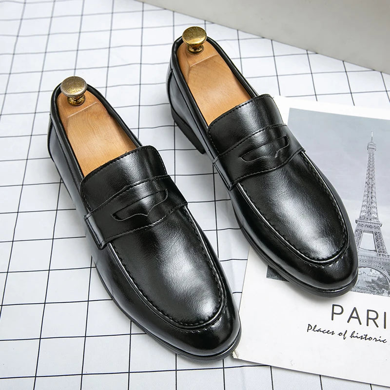 Men’s Leather Loafers, Elegant Casual and Formal Shoes Comfortable for Business, Parties, and Everyday Wear