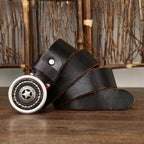 Men’s Genuine Leather Belt – Thick Cowhide with Smooth Buckle, High-Quality Durable Belt for Jeans and Casual Wear