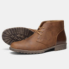 Retro American Style Men’s Desert Ankle Boots – Casual Leather Vintage Boots