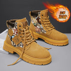 Men’s Low-Top Leather Boots – Motorcycle Style, Comfortable Casual and Outdoor Lace-Up Boots