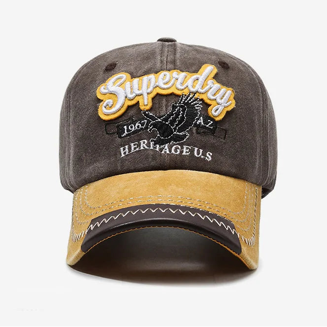 Vintage Washed Cotton Cap with Embroidered Detail – Casual Sport Fit