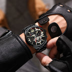 Luxuriöse Herren-Chronographenuhr – Wasserdichte Quarz-Armbanduhr aus Edelstahl für Freizeit und Business 