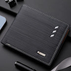 Men’s Short PU Leather Wallet – Multi-Slot Credit Card Holder, Casual Compact Design