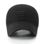 Soft Top Men’s Baseball Cap – Casual Cotton Snapback Outdoor Sport Dad Hat with Three Bars Design