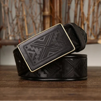 Men’s Genuine Leather Belt – Thick Cowhide with Copper Smooth Buckle, High-Quality Casual Belt for Jeans and Cowboy Style