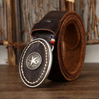 Men’s Genuine Leather Belt – High-Quality Pure Cowhide with Smooth Buckle for Jeans and Casual Wear