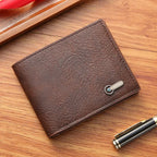 Men’s Slim Bifold Faux Leather Wallet – Credit & ID Card Holder, Solid Color Business Design