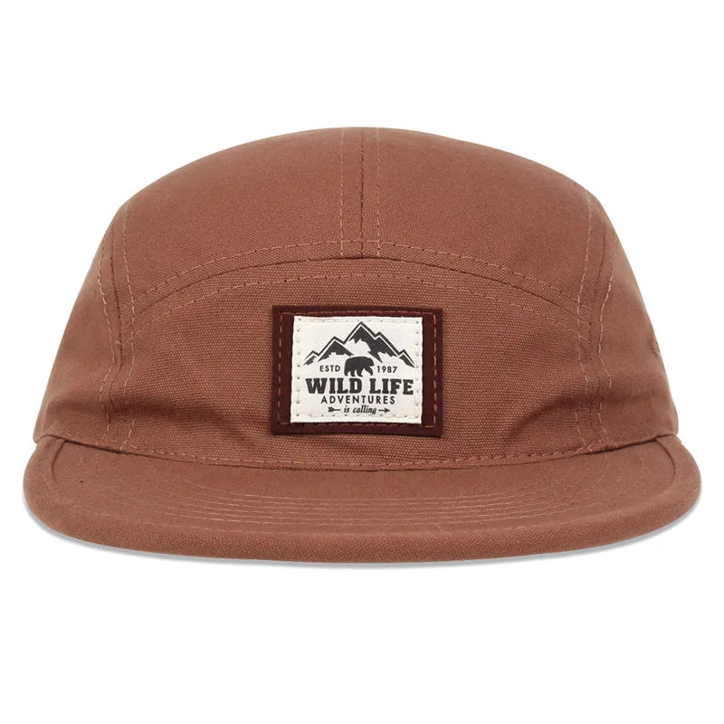 Men’s Cotton 5 Panel Baseball Cap – Adjustable Snapback Casual Hat