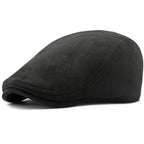 Men’s Beret Cap – Spring & Autumn Solid Suede Vintage Artist Painter Beret Hat