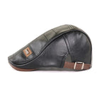 Men’s Genuine Leather Beret – Adjustable Autumn & Winter Warm Retro Fashion Hat