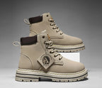 Men’s Leather High-Top Boots – Fashion Motorcycle Ankle Boots, Winter & Spring Casual Lace-Up Footwear
