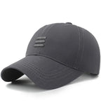 Soft Top Men’s Baseball Cap – Casual Cotton Snapback Outdoor Sport Dad Hat with Three Bars Design