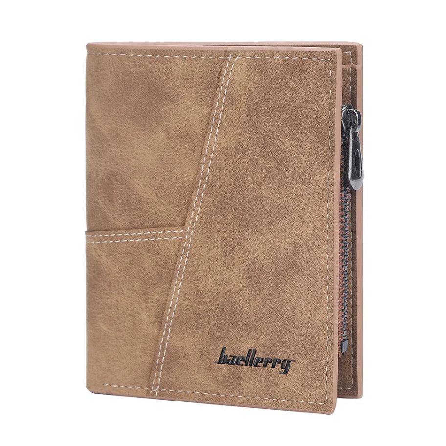 Luxury Men’s PU Leather Wallet – Short Design Card Holder, High Quality Small Men’s Purse