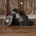 Men’s Genuine Leather Belt – High-Quality Pure Cowhide with Smooth Buckle for Jeans and Casual Wear