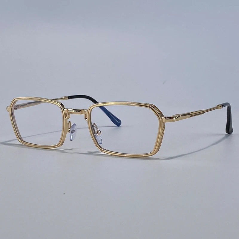 Men’s Vintage Steampunk Polygon Sunglasses – Retro Luxury Small Rectangle UV400 Driving Shades
