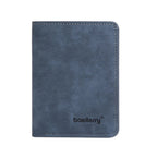 Men’s Slim Leather Wallet – Sanded Finish, Multi Card Holder, Minimalist Compact Short Wallet