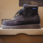 Men’s Retro Low-Top Work Boots – Cow Suede Leather Lace-Up Boots, Chunky Sole, Comfortable Autumn Winter Boots