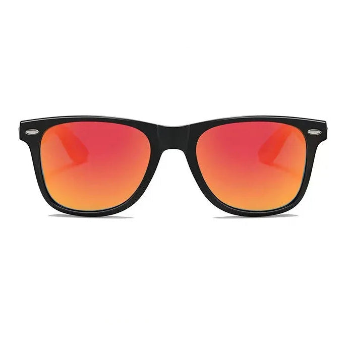 Men’s Bamboo Square Polarized Sunglasses – Vintage Luxury Wooden Frame UV400 for Driving & Fishing