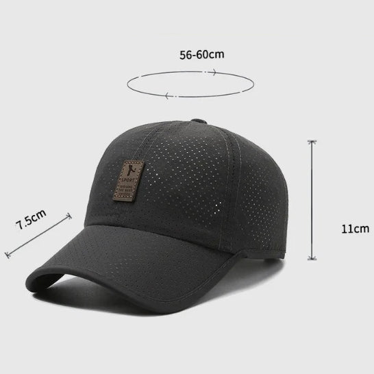 Quick-Drying Men’s Mesh Baseball Cap – Breathable Snapback Sport Dad Hat for Fishing, Spring and Summer