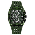 Men’s Sport Watch – High-Quality Quartz Chronograph with Silica Strap, 50M Waterproof, Date Display