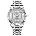 Men's Luxury Quartz Watch with Date & Day Display, Waterproof Stainless Steel Luminous Sports Wristwatch