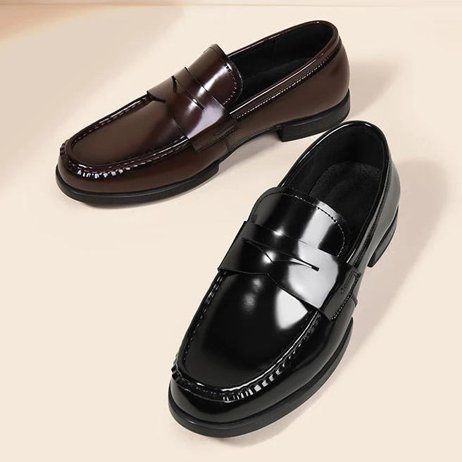 Men’s Genuine Leather Shoes – British Style Casual & Dress, Elegant Work and Event Footwear