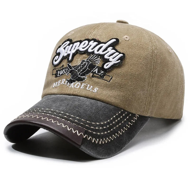 Vintage Washed Cotton Cap with Embroidered Detail – Casual Sport Fit