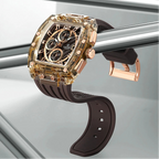 Men’s Sport Watch – High-Quality Quartz Chronograph with Silica Strap, 50M Waterproof, Date Display