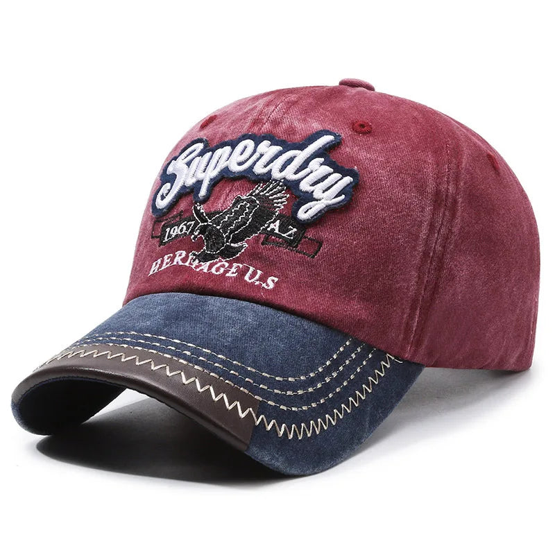 Vintage Washed Cotton Cap with Embroidered Detail – Casual Sport Fit