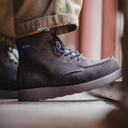 Men’s Retro Low-Top Work Boots – Cow Suede Leather Lace-Up Boots, Chunky Sole, Comfortable Autumn Winter Boots