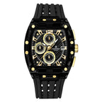 Men’s Sport Watch – High-Quality Quartz Chronograph with Silica Strap, 50M Waterproof, Date Display