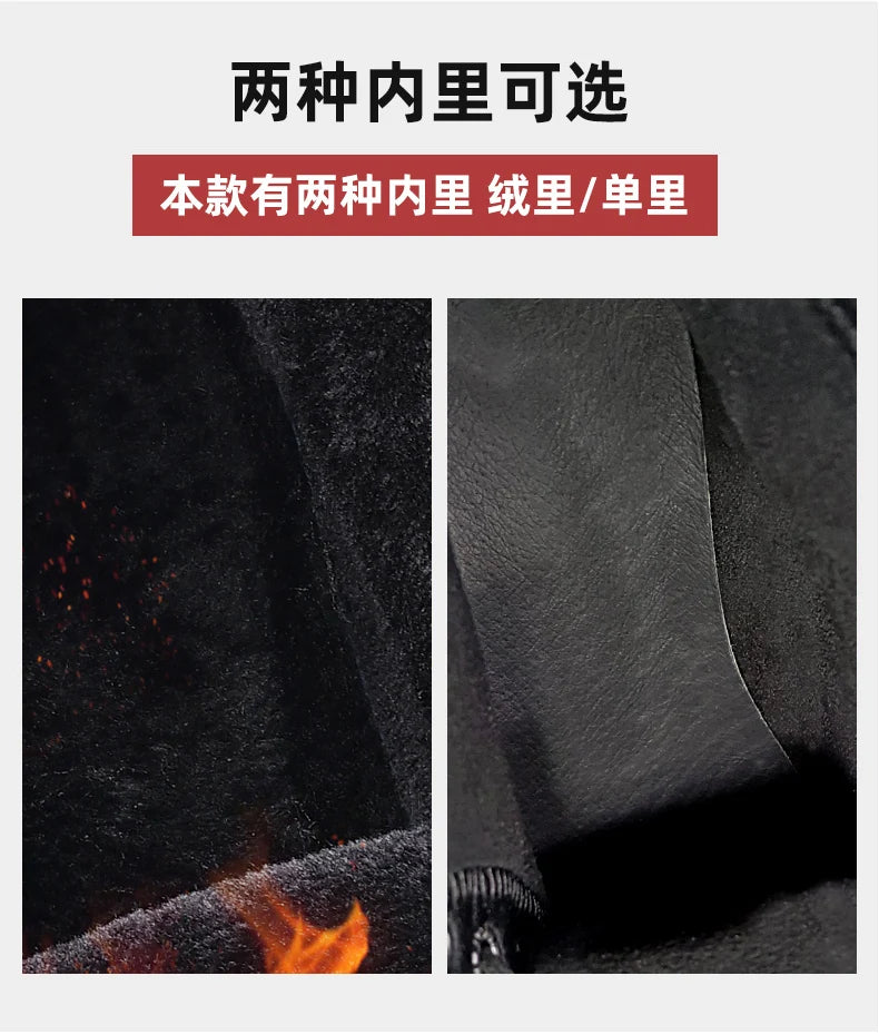 Men’s Mid-Top Leather Boots – Soft, Comfortable, Wear-Resistant, Casual and Work Shoes, Durable Sole